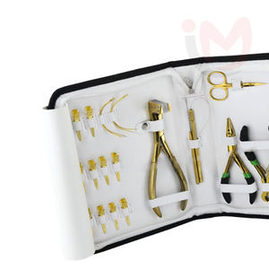 Kit Profesional de Pinzas para Extensiones de Cabello de Acero Inoxidable Dorado, Herramienta para Extensiones de Cinta Adhesiva, Set de Herramientas de Peluquería y Estilismo - Product Image 3