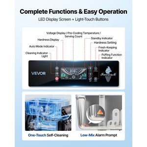 Macchina Professionale per Gelato Soft a 3 Gusti, 2200W, Produzione 20-28L/H, con 2 Contenitori da 6L, Novità 2022 - Product Image 4