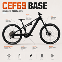 Cadre de vélo de montagne tout suspendu en fibre de carbone SZZS CEF69 Enduro EMTB avec moteur Bafang M510