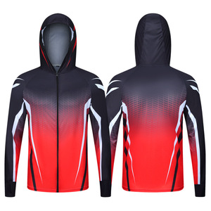 Veste à capuche zippée pour homme, dégradé de couleurs, séchage rapide, UPF 50, polyester, vêtements de pêche, haut de sport - Product Image 4