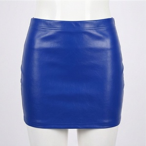 Jupe crayon mini en similicuir pour femme, couleur unie, style brillant et sexy, toutes saisons, taille normale - Product Image 1