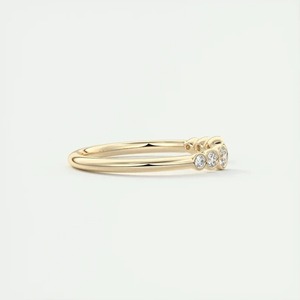 0.66 CT Round Cut Diamond <b>Ring</b> Open Cuff Bezel Set Band Matching Wedding <b>Ring</b> <b>Adjustable</b> Stacking Diamond <b>Ring</b> Modern Style - Product Image 3