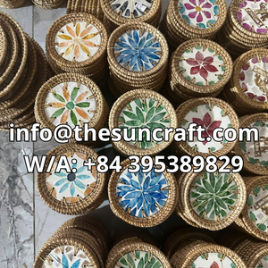 Intricate Geometric Shell Pattern Coaster - Rattan-<b>Framed</b> Heat Shield - Luxury Handcrafted Dining Accessory - Product Image 3