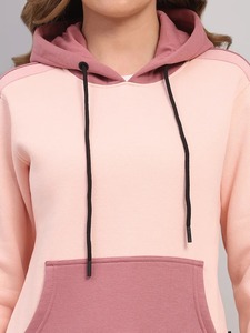 Ensemble de survêtements décontractés pour femme, à capuche, color block, 100 % coton, manches longues, respirant, tendance - Product Image 5