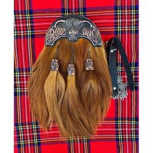 Sporran Escocés de Pelo de Cabra para Hombre, Borla de 3 Pelo Largos con Correa de Cadena, Accesorios de Disfraz Más Vendidos - Product Image 1