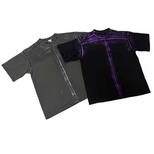 Camiseta de Hombre 2025, Nueva Moda, Estilo Retro Urbano, Bordado Clásico, Logotipo Personalizado, Lavado a la Piedra, Tejido de Poliéster Sólido - Product Image 4