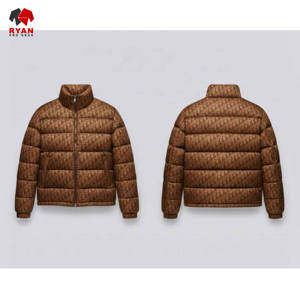 Veste matelassée sur mesure pour homme, col montant, coupe classique, tissu respirant avec logo personnalisé - Product Image 4