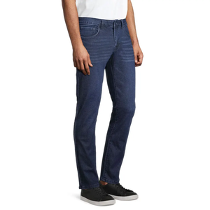 Men's High Waist Regular Fit High Quality Denim Jeans Cotton Casual Sand Wash - Product Image 1