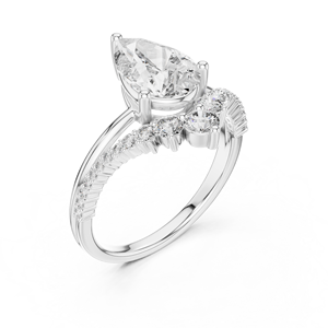 Magnifiques bagues en diamant de laboratoire taille poire, bijoux modernes en forme de goutte d'eau, durables, pour des designs élégants et éthiques pour les fiançailles et les mariages. - Product Image 3