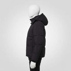 Vintage Design <b>Men's</b> Black Matte Color Hooded <b>Puffer</b> Jacket Custom Windproof Down Filled Zip Up Winter <b>Coat</b> Jackets <b>For</b> <b>Men</b> - Product Image 3