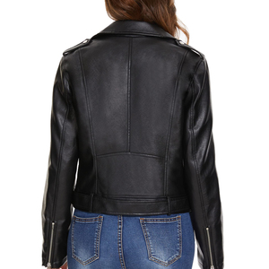 New Fashion <b>Long</b> Sleeve Autumn <b>Leather</b> <b>Jackets</b> for Ladies High Street Custom Design Regular Length Women <b>Leather</b> <b>Jacket</b> - Product Image 2