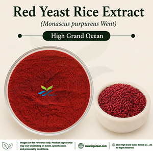 Suministro Directo de Fábrica HGO, Extracto de Arroz de Levadura Roja (Monascus purpureus Went), Grado Alimenticio, Relación 4:1 5:1 10:1 20:1 100:1 200:1 - Product Image 1