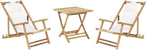 Chaises de jardin pliantes en bambou modernes et pratiques, décor bohème, petites chaises pliantes en tissu + bambou massif pour l'extérieur - Product Image 6