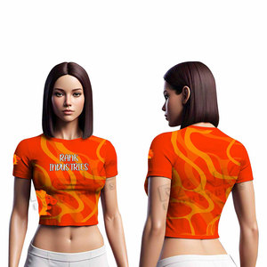 2026 Cotton Fabric Private Label <b>Women</b> Crop Top T-<b>Shirts</b> Street Wear <b>Women</b> Crop Top T-<b>Shirts</b> In Stock <b>Women</b> Crop Top T-<b>Shirts</b> - Product Image 3