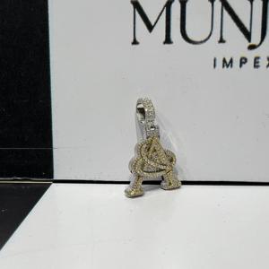 Colgante de Diamante con Certificado IGI, Plata S925, Chapado en Oro, Letra Personalizada, Diamante VVS, Colgantes Finos, Estilo Hip Hop, Unisex - Product Image 4