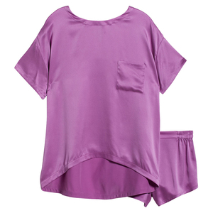 2026 New Bow Design Women's Summer Casual Loungewear Short Sleeves Set Breathable & Soft High Quality Customizable 100% Cotton - Product Image 3