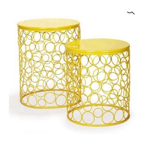 Modern Antique Design Wooden Top <b>Stools</b> Handcrafted Shape Two Different Colors for Living Room Bedroom Decorative Apartments - Product Image 5