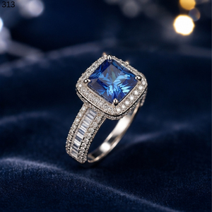 925 Sterling Silver Cushion Cut Solitaire Halo <b>Ring</b> Emerald Cut <b>Cubic</b> <b>Zirconia</b> Eternity Band Statement Engagement <b>Ring</b> for Women - Product Image 1