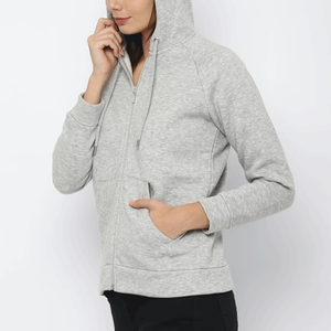 เสื้อฮู้ดซิปพิมพ์ลายตามสั่งสำหรับผู้หญิง - เสื้อผ้าลำลองสไตล์สตรีท ระบายอากาศได้ดี ผ้าฝ้ายฟลีซ 100% สำหรับฤดูใบไม้ร่วง/ฤดูหนาว แฟชั่นรักษ์โลก ดีไซน์ด้านหน้า - Product Image 3