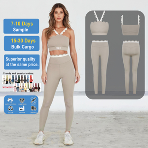 เสื้อชั้นในกีฬาโยคะออกกำลังกายสำหรับผู้หญิง ผ้ายืดหยุ่นสูง เอวสูง แห้งเร็ว ผลิตจากไนลอนผสมสแปนเด็กซ์ รีไซเคิลได้ ออกแบบตามสั่ง - Product Image 2