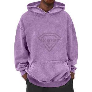 Sweat à capuche épais 100% coton mélangé, délavé à l'acide, effet vieilli, imprimé design personnalisé, 2026, Nouvelle tendance, OEM, Vente en gros - Product Image 5