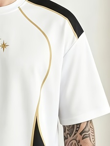 Camiseta Personalizada de Corte Regular para Hombre, Estilo Urbano, Diseño de Panel Frontal Raglán, Premium, 100% Poliéster Transpirable, 320g, Manga Corta, OEM - Product Image 3