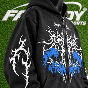 Custom Heavyweight Full <b>Zip</b> <b>Up</b> Hoodie Oversized Streetwear Graphic Printed Hooded Sweatshirt Unisex Wholesale Apparel - Product Image 5