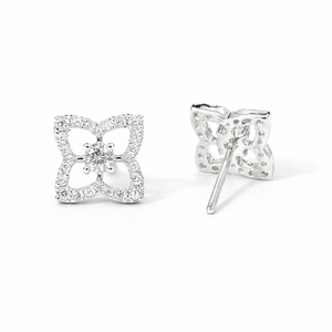 New Arrivals Fine Stud <b>Earrings</b> Jewelry Round Natural Lab Grown Diamond Floral <b>Earrings</b> 925 Sterling <b>Silver</b> 14K 18K <b>Solid</b> Gold - Product Image 2