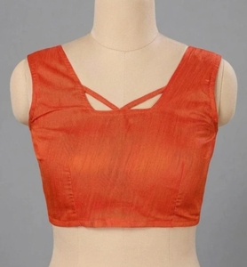 Sari de Georgette de Bollywood con adornos KV, efecto ombré y teñido (Rojo, Naranja) - Product Image 5