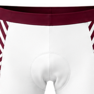 White Burgundy Lightweight Adults <b>Padded</b> <b>Cycling</b> <b>Shorts</b> Custom Breathable Quick Dry Stretch Road Bike Training Performance Wear - Product Image 5