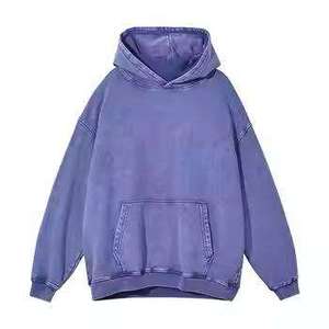 เสื้อฮู้ดดี้สไตล์วินเทจแบบเปล่าสำหรับผู้ชาย ล้างสีแบบแอซิดวอช แต่งสีเพ้นท์  ผ้าฟลีซสำหรับฤดูหนาว สตรีทแวร์ - Product Image 3