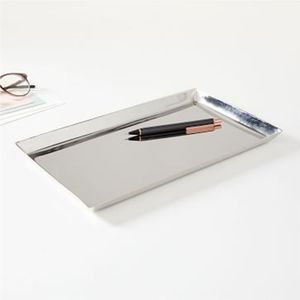 Plateau de service rectangulaire en acier inoxydable de qualité supérieure, plateau alimentaire en métal poli durable pour hôtel, restaurant et fournitures de fête à domicile - Product Image 5