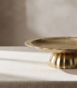 Premium Gold Metal Single <b>Tier</b> <b>Cake</b> <b>Stand</b> with Fluted Base Scalloped Edge Pedestal Plate Pastry Cupcake Display Platter - Product Image 2