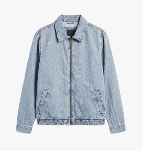 Chaqueta de Mezclilla para Hombre, Lavado a la Piedra, Cierre de Cremallera, Cuello Camisero, Prenda Exterior Informal, Transpirable, de Alta Calidad, Corte Regular - Product Image 3
