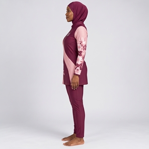 Ensemble burkini élégant 2 pièces, confectionné avec un tissu flexible, coupe confortable et construction durable pour la natation et la plage. - Product Image 6