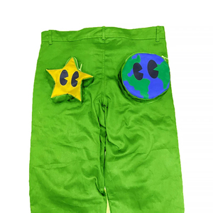 Pantalon de jogging évasé en molleton léger, style streetwear, avec motifs imprimés personnalisés, effet délavé à l'acide, coupe vintage et décontractée - Product Image 4