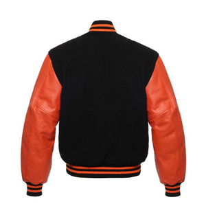 New Wholesale Fashionable Custom Logo Printed Cartoon Pattern 100% Wool Hooded Streetwear Varsity Jacket for <b>Men</b> - Product Image 4