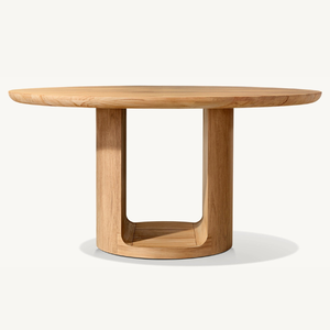 โต๊ะกลมขายดี ทำจากไม้สักคุณภาพดี ดีไซน์เรียบง่าย ทันสมัย เหมาะสำหรับใช้งานกลางแจ้ง - Product Image 1