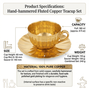 Juego de taza y platillo de latón dorado con borde festoneado, estilo vintage, hecho a mano, para café árabe, ideal para regalos de boda, venta al por mayor. - Product Image 5