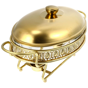 Brass Chafing Dish Home And Restaurant Table Ware Decorative Food Warmer <b>Buffet</b> <b>Server</b> Chaffing Dish Hotels Supplies - Product Image 2