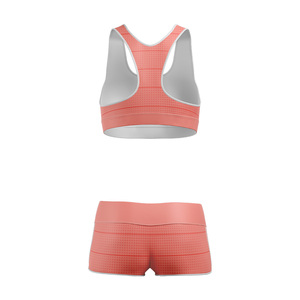 Ensemble de sport 2 pièces sans couture pour femme avec logo personnalisé imprimé par sublimation, soutien-gorge de sport à maintien élevé et short cycliste, ensemble de yoga et de fitness - Product Image 5