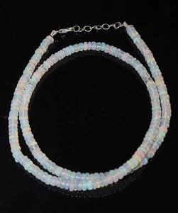 Collier en opale de feu éthiopienne AAA, 4 mm, 15 pouces, perles rondes lisses, collier en pierre - Product Image 4