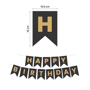 Kit de décoration d'anniversaire noir 44 pièces |   Guirlande de ballons de luxe, bannière et rideau à franges, ensemble de fête en gros - Product Image 4