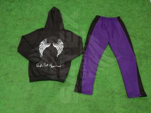 Vêtements d'entraînement et de jogging à capuche pour l'hiver, ensembles de survêtements deux pièces pour hommes, haute qualité, 100% coton, légers - Product Image 5