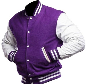<b>Mens</b> Fashion <b>Varsity</b> <b>Jacket</b> Casual Slim Fit <b>Bomber</b> Baseball Letterman Wool <b>Jacket</b> - Product Image 1