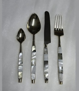 Premium Quality 18/<b>8</b> Stainless Steel Flatware <b>Set</b> Mirror Polish European Design Brass Handle Eco-Friendly Durable Home Decor - Product Image 4
