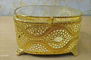 Luxury Gold Filigree Jewelry <b>Box</b> Ornate Metal Mesh <b>Keepsake</b> <b>Box</b> Handcrafted Decorative Gift <b>Box</b> Vintage Wedding Favor <b>Box</b> - Product Image 6