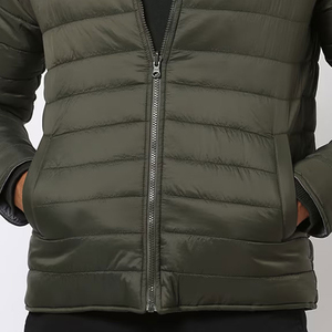 Veste matelassée d'hiver la plus vendue, personnalisable, couleur vert foncé, style zippé, veste d'extérieur avec faible MOQ, service OEM disponible - Product Image 4