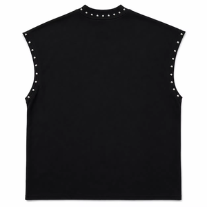 เสื้อกล้ามลายกราฟิกประดับเพชรเทียม ผ้าฝ้าย 100% เนื้อนุ่ม ระบายอากาศได้ดี เสื้อยืดแขนกุด แฟชั่นใหม่ สตรีทแวร์ ยูนิเซ็กส์ รับผลิตแบบ OEM - Product Image 2