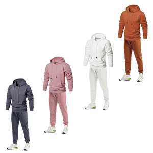 Ensemble sweat-shirt et pantalon de survêtement pour homme, en molleton 100% coton respirant, avec logo personnalisé imprimé, 280 grammes - Product Image 1